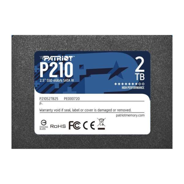 HD INTERNO SOLIDO 2TB PATRIOT P210 2.5" SATA III 520MB/S / 430MB/S P210S2TB25 P210 - NEGRO