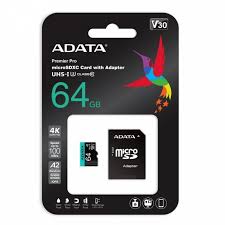 Memoria Micro SDXC Adata 64GB Clase 10/U3/V30/A2 4K
