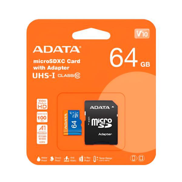 Memoria Micro SDXC Adata 64GB Clase 10 100MB/s Moviles/Camaras