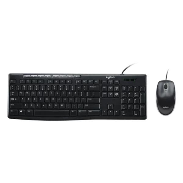 Combo Teclado y Mouse Logitech MK200 Alámbrico USB Español Negro