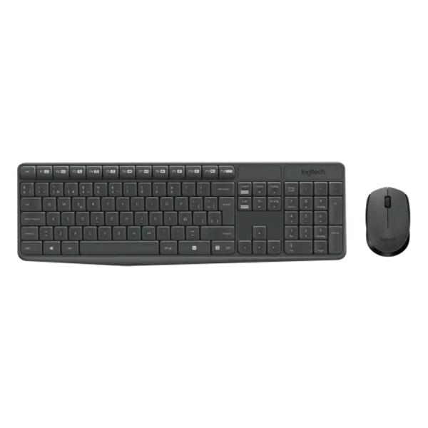 Combo Teclado y Mouse Logitech MK235 Inalámbrico Español Negro