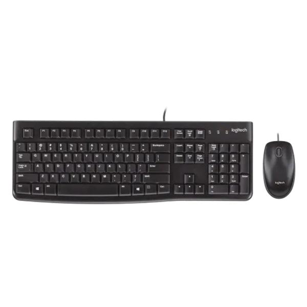Combo Teclado y Mouse Logitech MK120 Membrana Alámbrico USB Negro