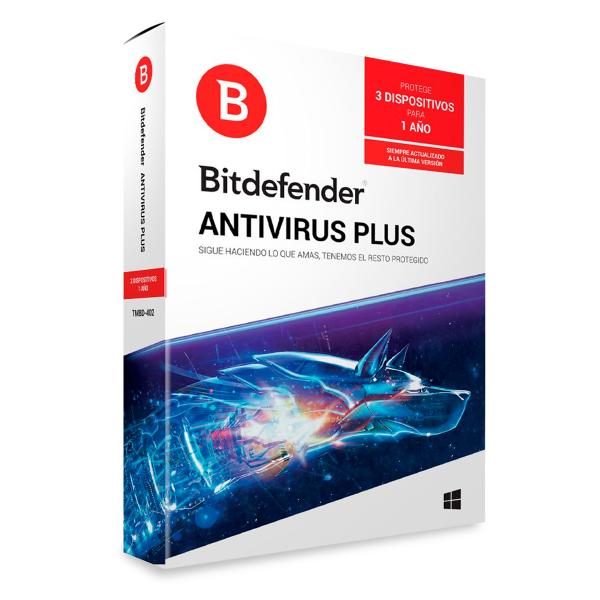 Bitdefender Antivirus Plus Licencia 3 Pc 1 Año