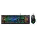 TECLADO Y MOUSE GAMING RGB SHARKOON SGB30 ALÁMBRICO USB INGLÉS 4044951033485 - NEGRO
