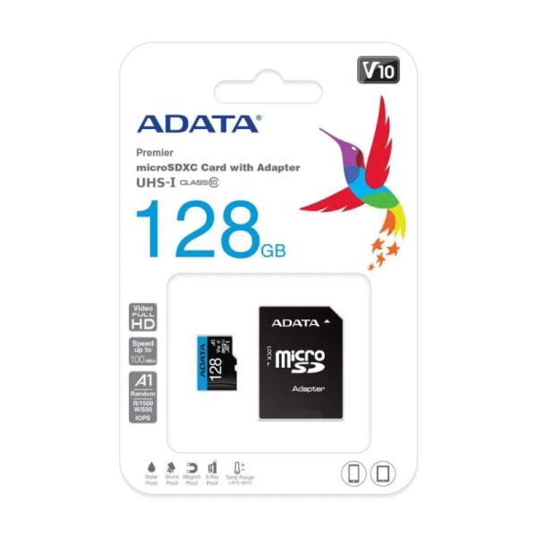 MEMORIA MICRO SD 128GB CLASE 10 ADATA AUSDX128GUICL10A1-RA1