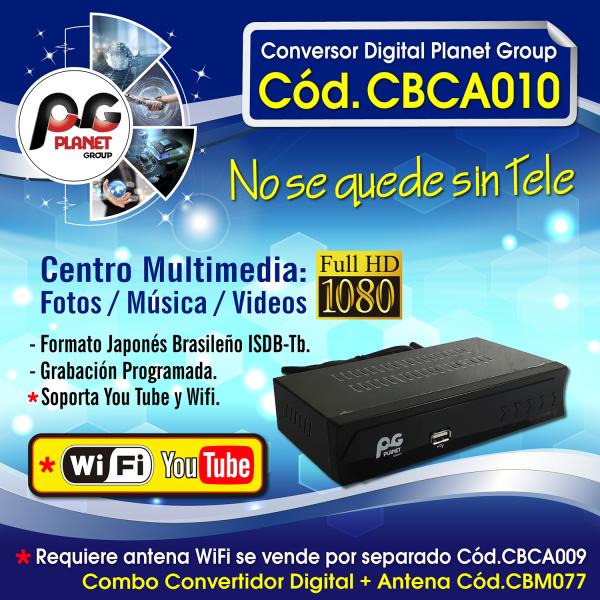 Convertidor Adaptador Analógico Digital para Pantallas Isdbt Compatible *wifi Youtube* Planetgroup
