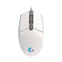 Logitech Mouse Gaming G203 Lightsync RGB Blanco Alámbrico