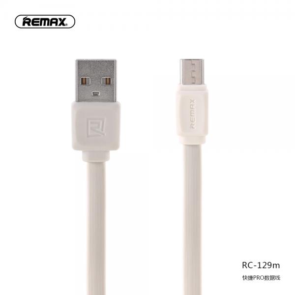 Cable USB Micro B RC-129M Fast PRO Remax - Blanco