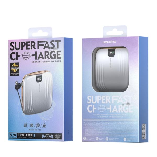 BATERIA EMERGENCIA PD22.5W 10000 MAH MODELO V95 PZX BLANCO