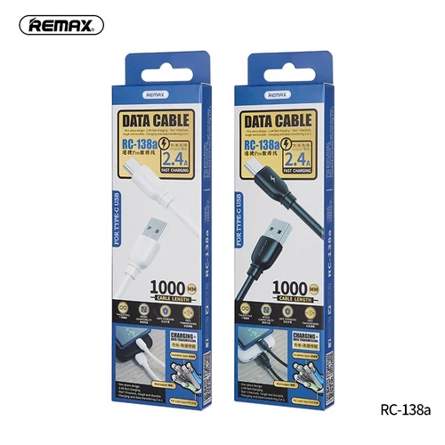 Cable USB Tipo C RC-138A Serie Suji PRO Remax - Negro