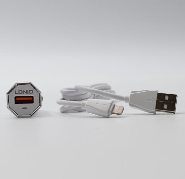 Cargador Carro C313Q Ldnio - Lighthing Blanco