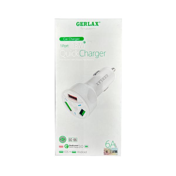 Cargador Cubo Carro GC-06 Gerlax - Blanco Micro B