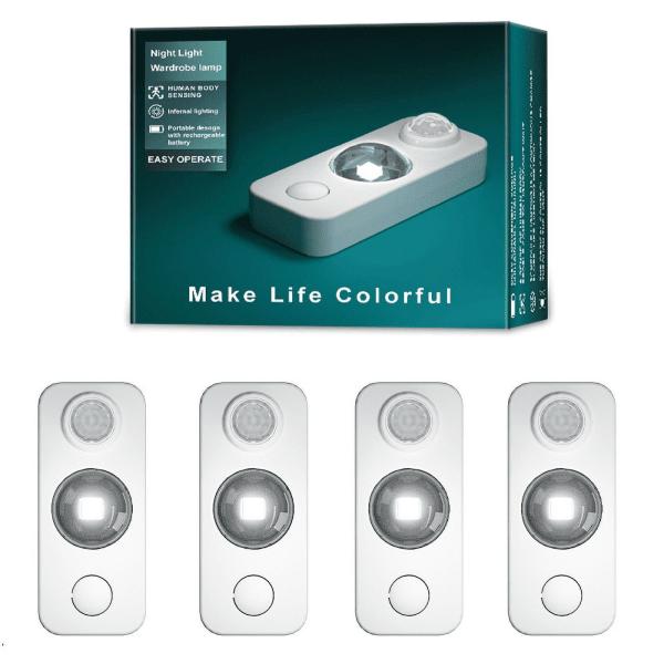 Lampara Portatil con Sensor de Movimiento YZ-08 Blanco - Luz Calida