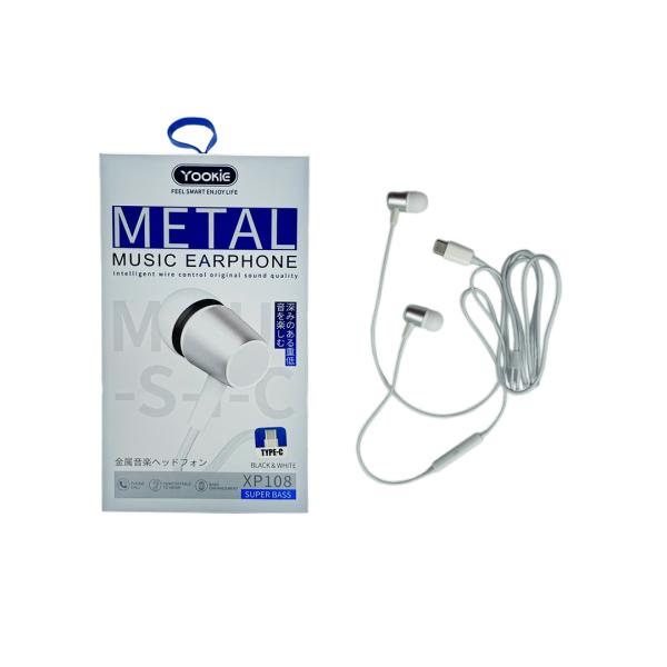 Audifonos Manos Libres Yookie XP108 - Tipo C Blanco