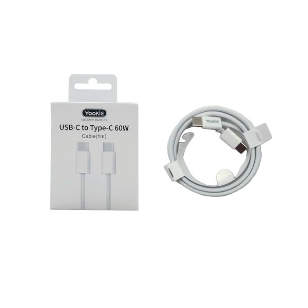 Cable USB Tipo C DB12 Yookie - Blanco Tipo C-c