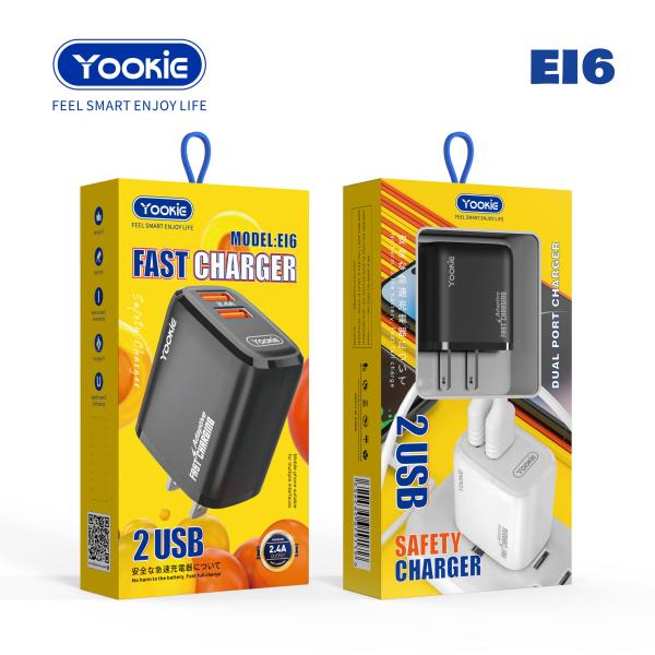 Cargador Cubo Casa EI6 Yookie - Blanco Tipo C