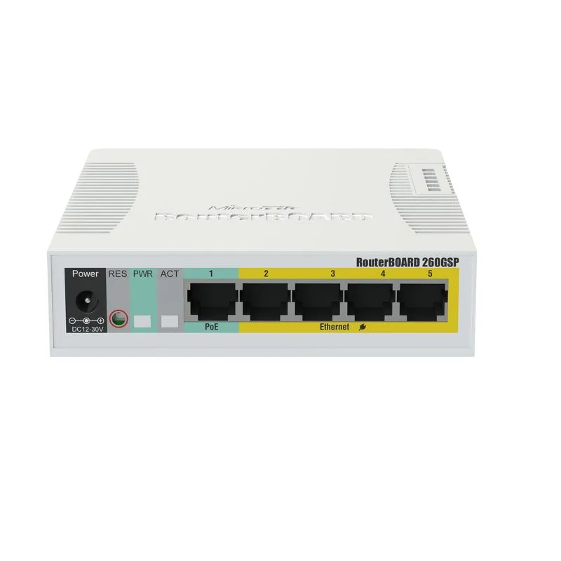 Switch SOHO PoE con 5 puertos Gigabit y 1 puerto SFP – SwOS