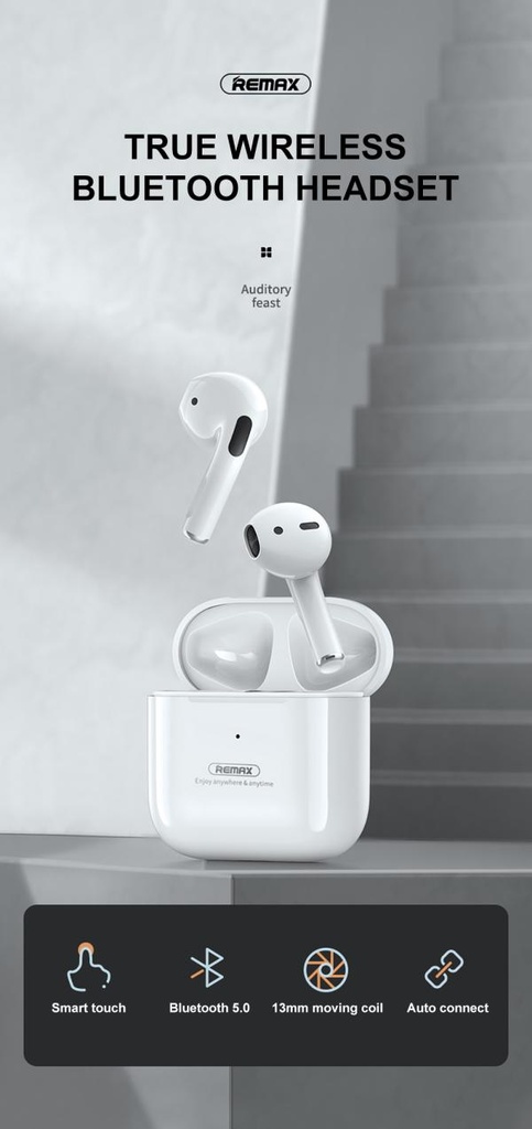 Audifonos Manos Libres Bluetooth TWS-10I Serie Ture Remax - Blanco