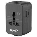 Adaptador Universal Nova FEU10200001C USB-A / USB-C Pd 600W-1440W - Negro
