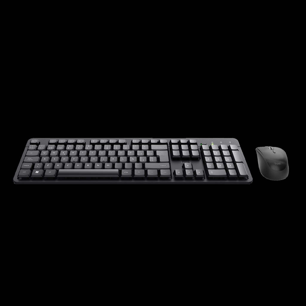 Trust combo de teclado y mouse inalámbricos y silenciosos ES ODY II - 25020