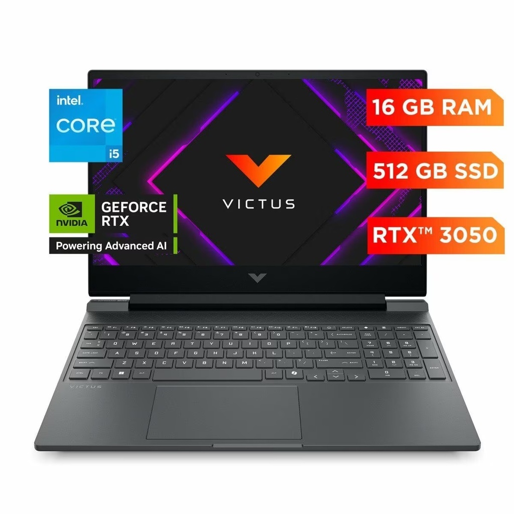 HP Notebook VICTUS  15.6" FHD 144Hz NT  Core I5-13420H 16GB  512GB  RTX3050 6GB  Win11  Gamepass  Silver 15-fa2014la BA1U5LA