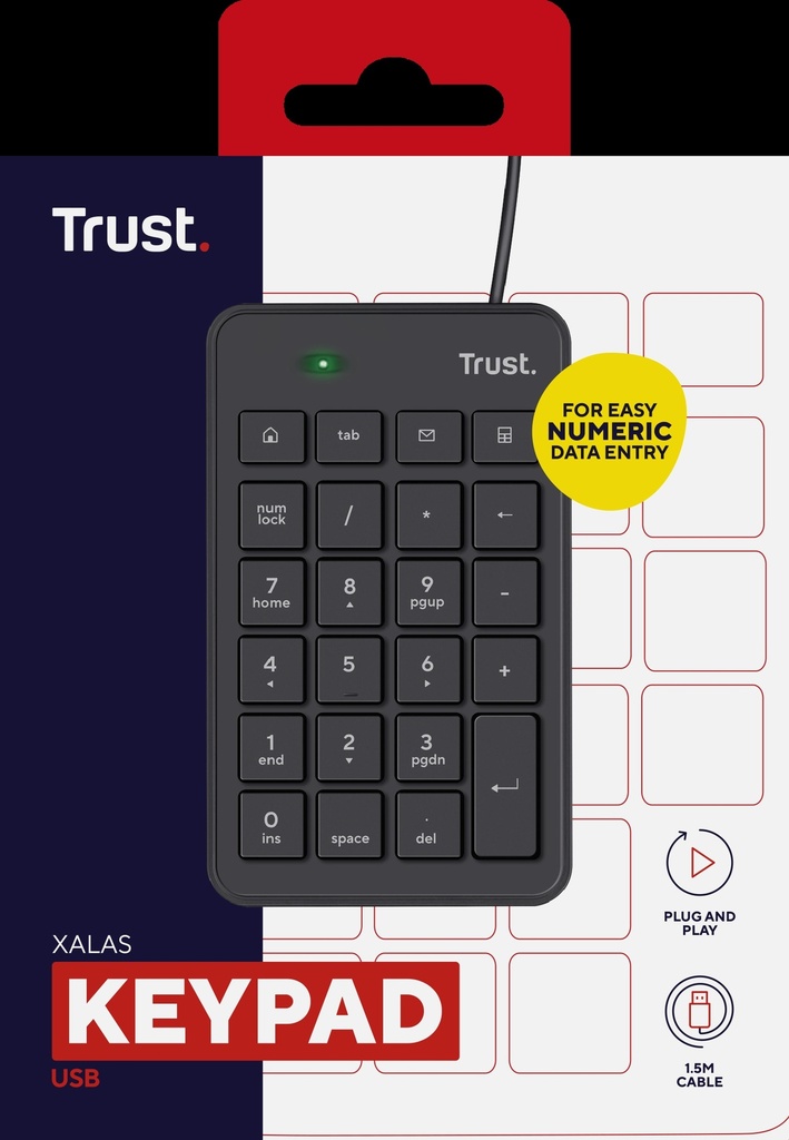Trust teclado numerico USB color negro - 22221