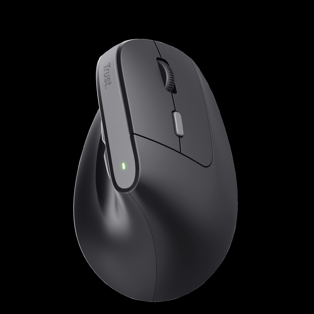 Trust Mouse Ergononico Color Negro Inalambrico y Recargable - 25145