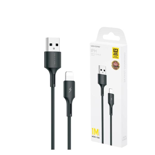 CABLE USB A LIGHTNING  WDC-01I WEKOME BLANCO