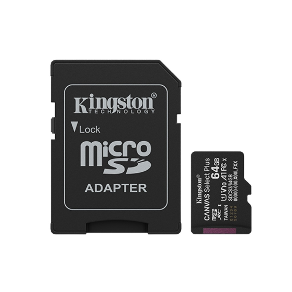 Kingston tarjeta de memoria Micro SD canvas select plus c/adaptador - SDCS3/64GB
