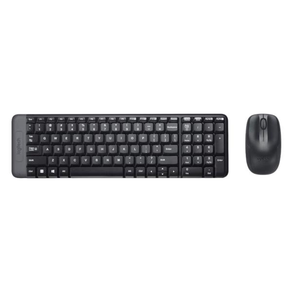 Teclado y Mouse Logitech MK220 Membrana Inalámbrico 2.4 Ghz Español 920-004430 - Negro