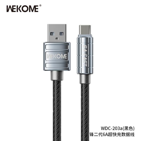 CABLE USB A TIPO C 6A WDC-01A WEKOME NEGRO