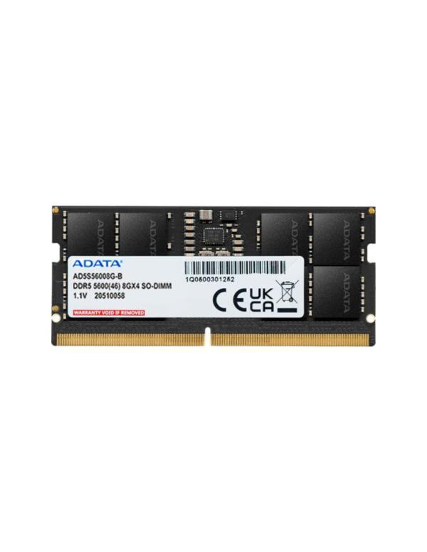 Memoria RAM para Laptop 8GB Adata AD5S56008G-S DDR5 5600MHZ CL46 1.1v - Negro