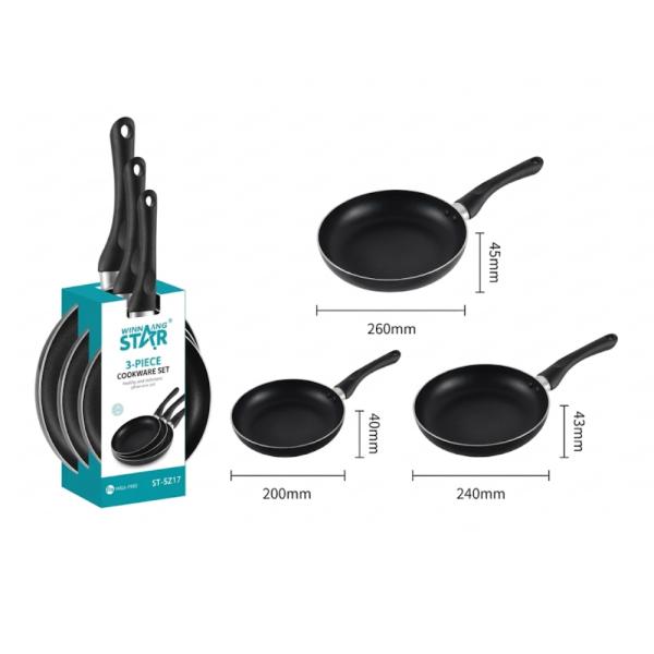 Set de Sartenes Winning Star ST-5217 Aluminio 4 Piezas GUO-1762-WST-18642