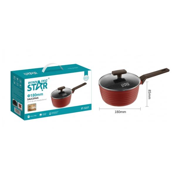 Cacerola Antiadherente Winning Star ST-5227 Aluminio 18CM X 8.5cm GUO-1772-WST-18642