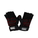 GUANTES PARA GIMNASIO NEGRO Y ROJO L