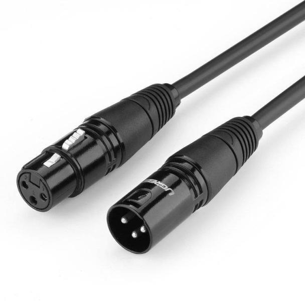 Cable Xlr Macho a Hembra 3 Pines AV130 20714 Ugreen - 10M Negro