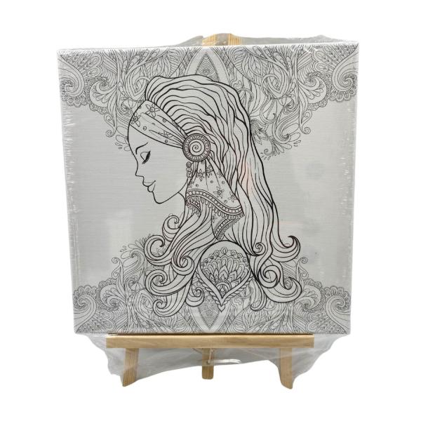 LIENZO CON FIGURAS DE ADULTO 30*30 MUJER