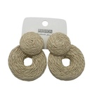 ARETES DE PLAYA DISEÑO MIMBRE BEIGE