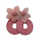 ARETES DE PLAYA DISEÑO FLORES ROSADO