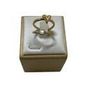 ANILLO DE ACERO DISEÑO CORAZON DORADO