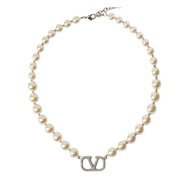COLLAR PLATEADO VALENTINO DISEÑO PERLAS