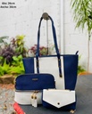 BOLSO 3 EN 1 PARA DAMA F20822 AZUL/BLANCO