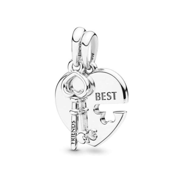 CHARM COLGANTE CORAZON Y LLAVE MEJORES AMIGOS PANDORA G01