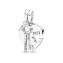 CHARM COLGANTE CORAZON Y LLAVE MEJORES AMIGOS PANDORA G01