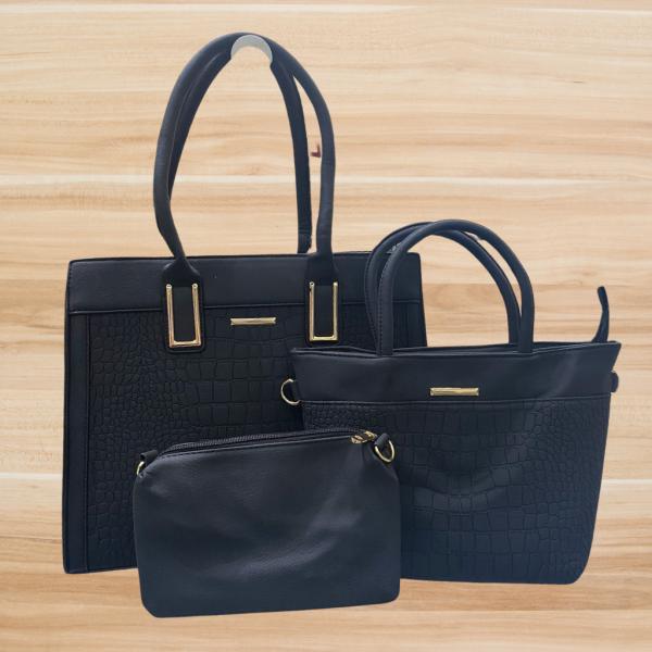 BOLSO 3 EN 1 PARA DAMA 8818 NEGRO
