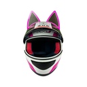 CASCO DE MOTO CON OREJAS HNJ HELMET BLANCO XL