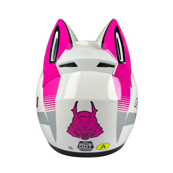 CASCO DE MOTO CON OREJAS HNJ HELMET BLANCO XL