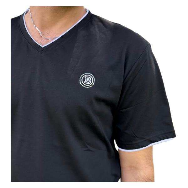 CAMISA PUNTO B CUELLO V NEGRO S