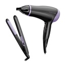 Remington combo secadora essential + plancha de cabello - D3016GP-110F