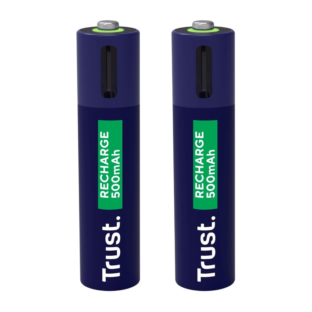 Trust pilas AAA recargables en USB-C azul - 25585
